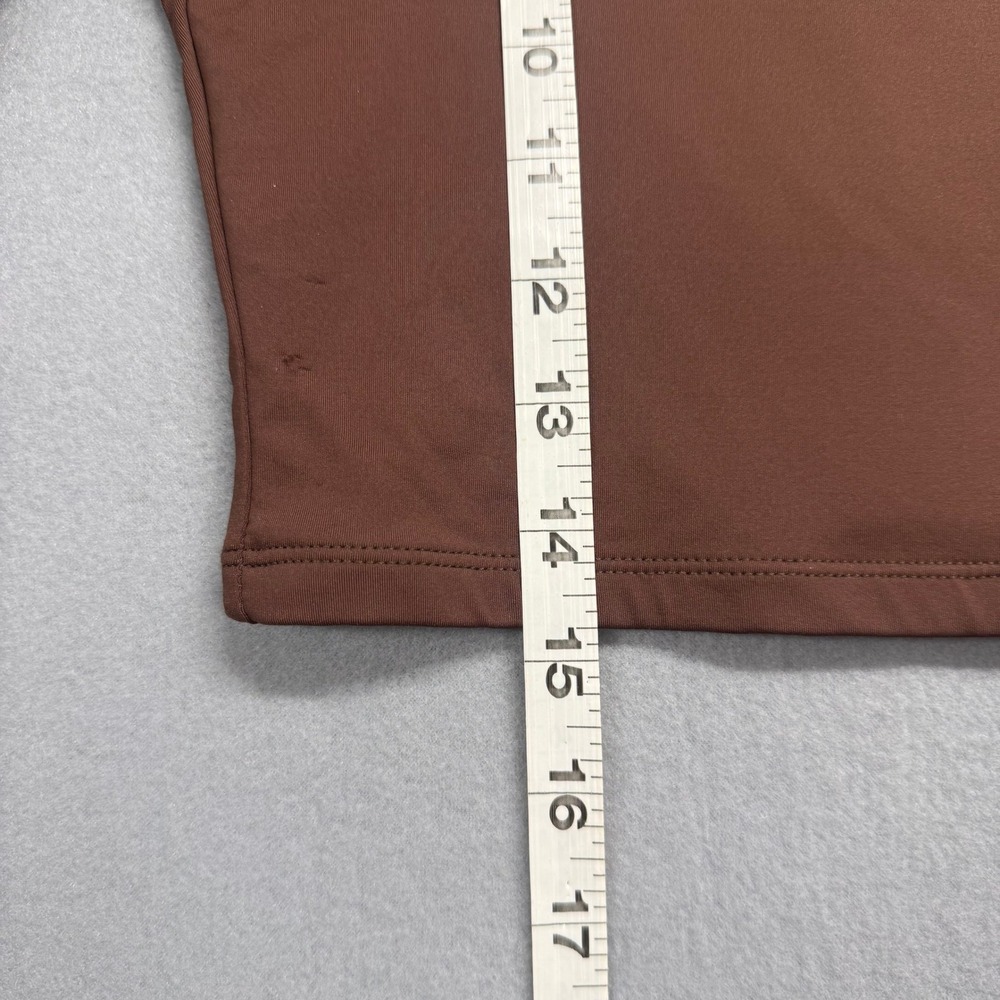 Tik Tok top pick, Qinsen Women Brown Long Sleeve Square Neck Cropped Top - Picture 5 of 8